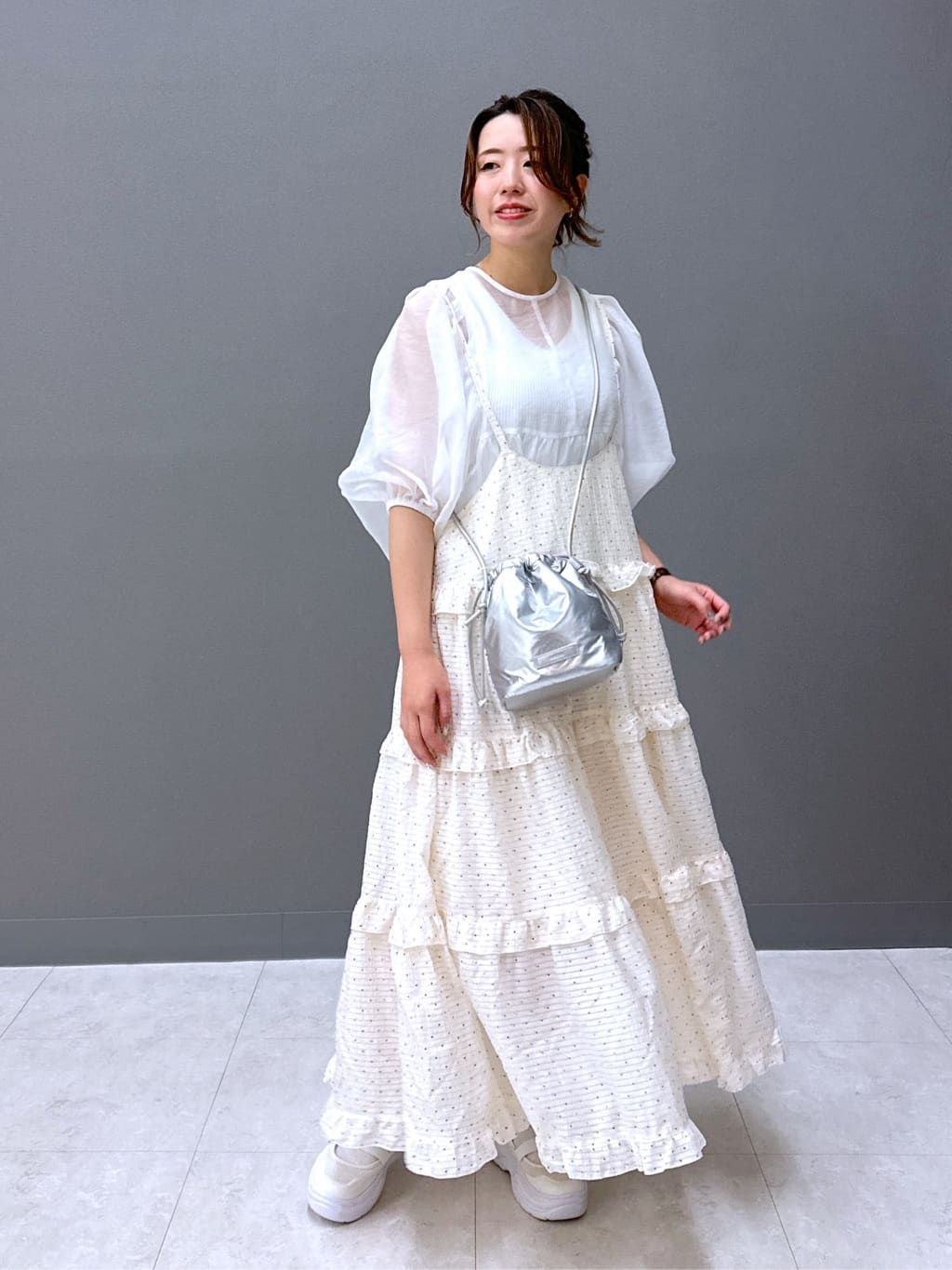 organdy volume blouse (white) *JP