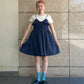 shirred mini dress (navy) *JP