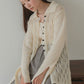 pattern knit cardigan (ivory) *JP