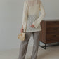 pattern knit cardigan (ivory) *JP