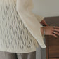 pattern knit cardigan (ivory) *JP