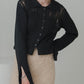 pattern knit cardigan (black) *JP