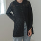 pattern knit cardigan (black) *JP