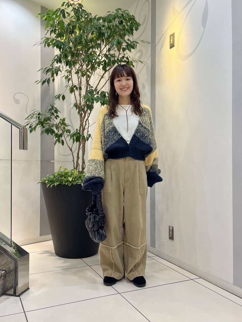 fringe straight pants (khaki) *JP