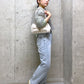 hem slit denim pants (sax blue) *JP