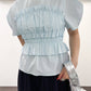 『高橋愛×KBF』shirred bustier blouse (light blue) *JP