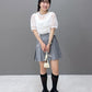 front draw sheer top (white) *JP