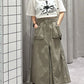 suspender maxi skirt (light khaki) *JP