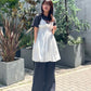 shirred mini dress (white) *JP