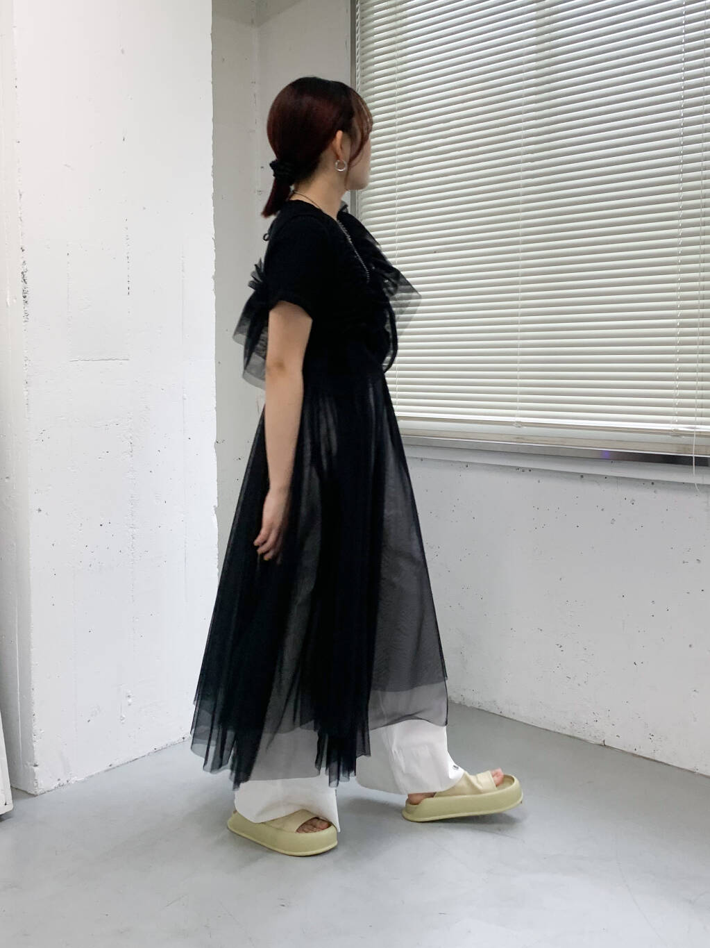 『高橋愛×KBF』frilled tulle dress (black) *JP