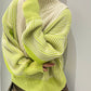 layered half zip knit (ivory x lime) *JP