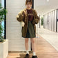 jacquard fringe cardigan (khaki) *JP