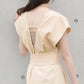 v-neck ribbon one piece (ivory) *JP