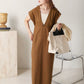 v-neck ribbon one piece (brown) *JP