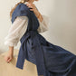 v-neck ribbon one piece (denim) *JP