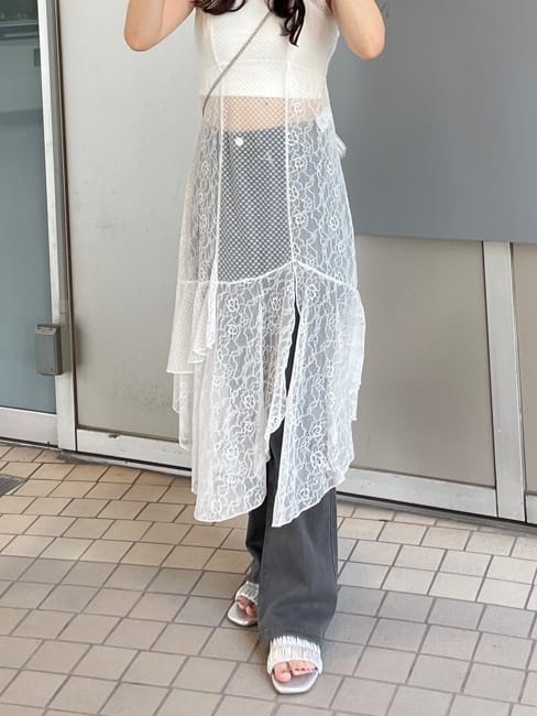 irregular lace ops (white) *JP