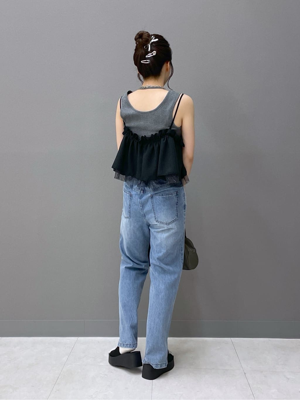 teleco layered tank top (charcoal) *JP