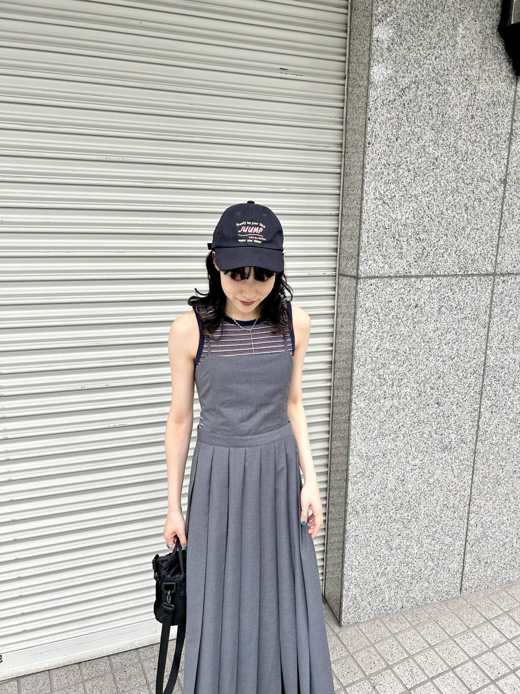 pleated camisole dress (grey) *JP