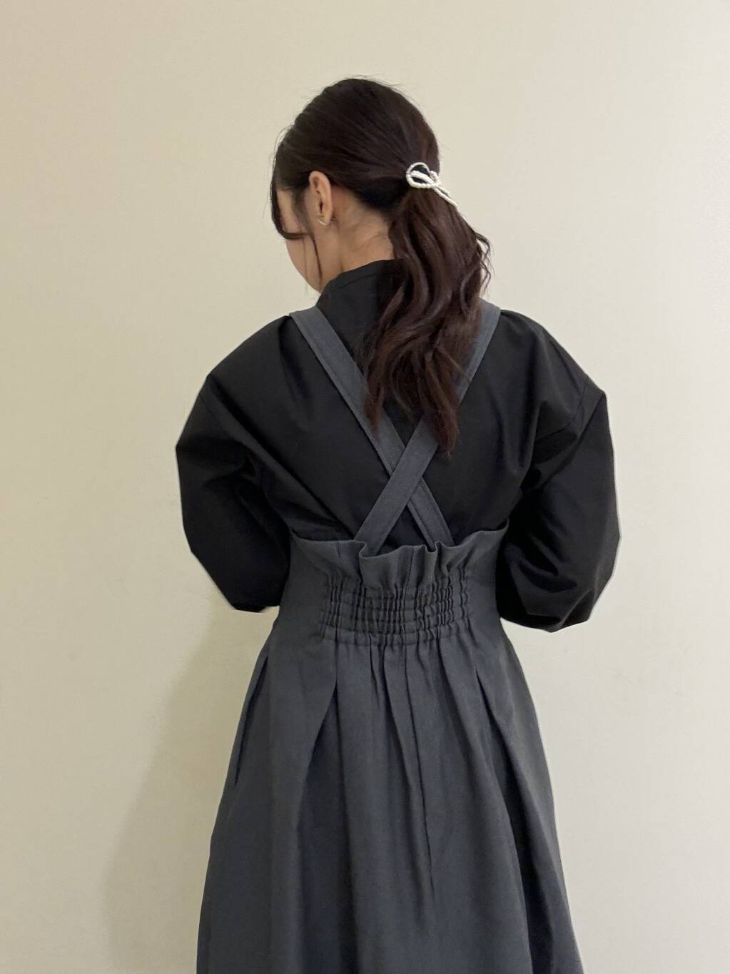 front tuck jumper skirt (charcoal) *JP