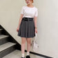 pleated skirt with belt (grey) *JP