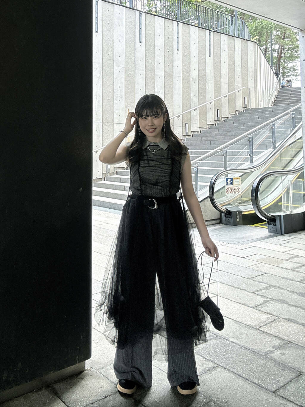 『高橋愛×KBF』frilled tulle dress (black) *JP