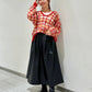 sheer check feather knit (orange) *JP