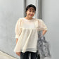 sheer boucle blouse (ivory) *JP