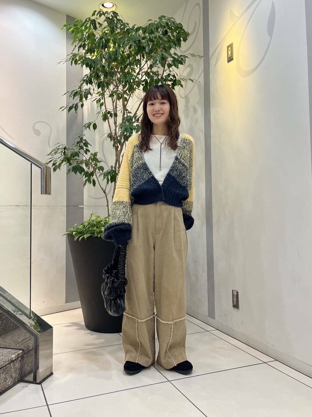 fringe straight pants (khaki) *JP