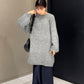 volume knit mini dress (gray) *JP