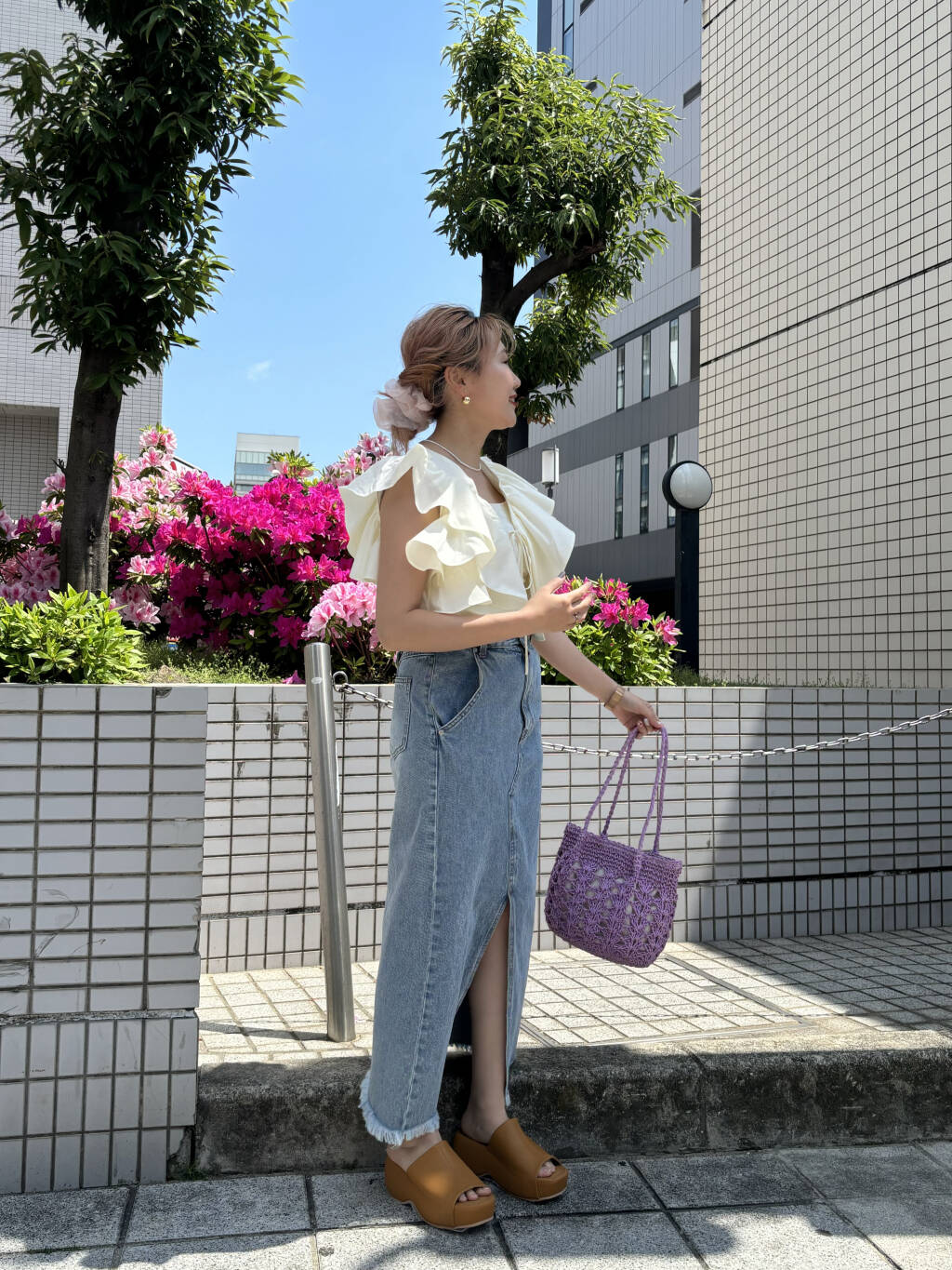 multi-way ruffle blouse (white) *JP