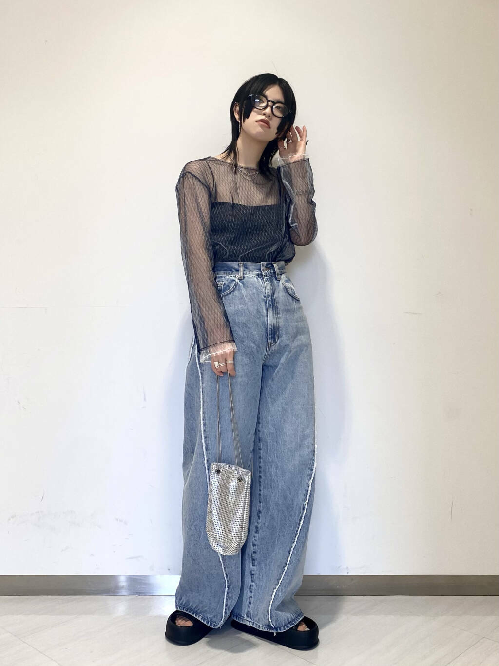 cut-off wide denim (light blue) *JP