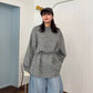 volume knit mini dress (gray) *JP