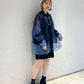 layered sheer shirt (navy x blue) *JP