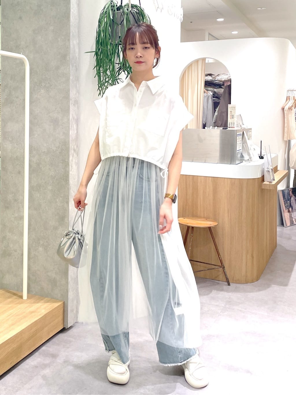 w pocket shirt dress set (white) *JP