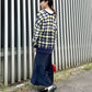 sheer check feather knit (navy) *JP