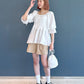 2way frilled collar top (white) *JP