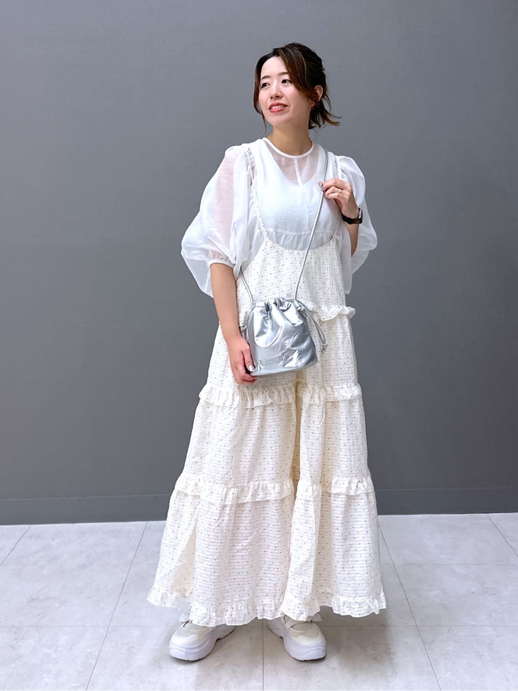 organdy volume blouse (white) *JP