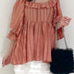 2way frilled collar top (coral pink) *JP