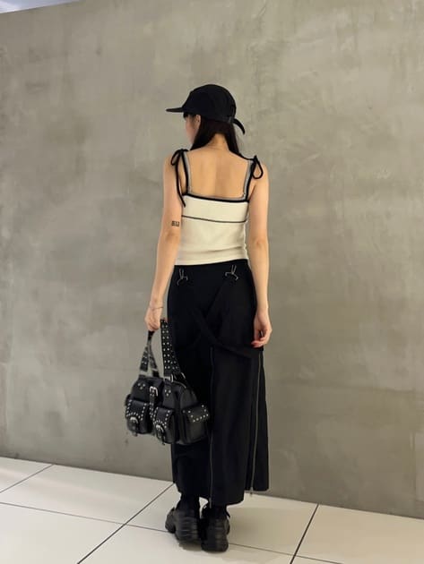 suspender maxi skirt (black) *JP