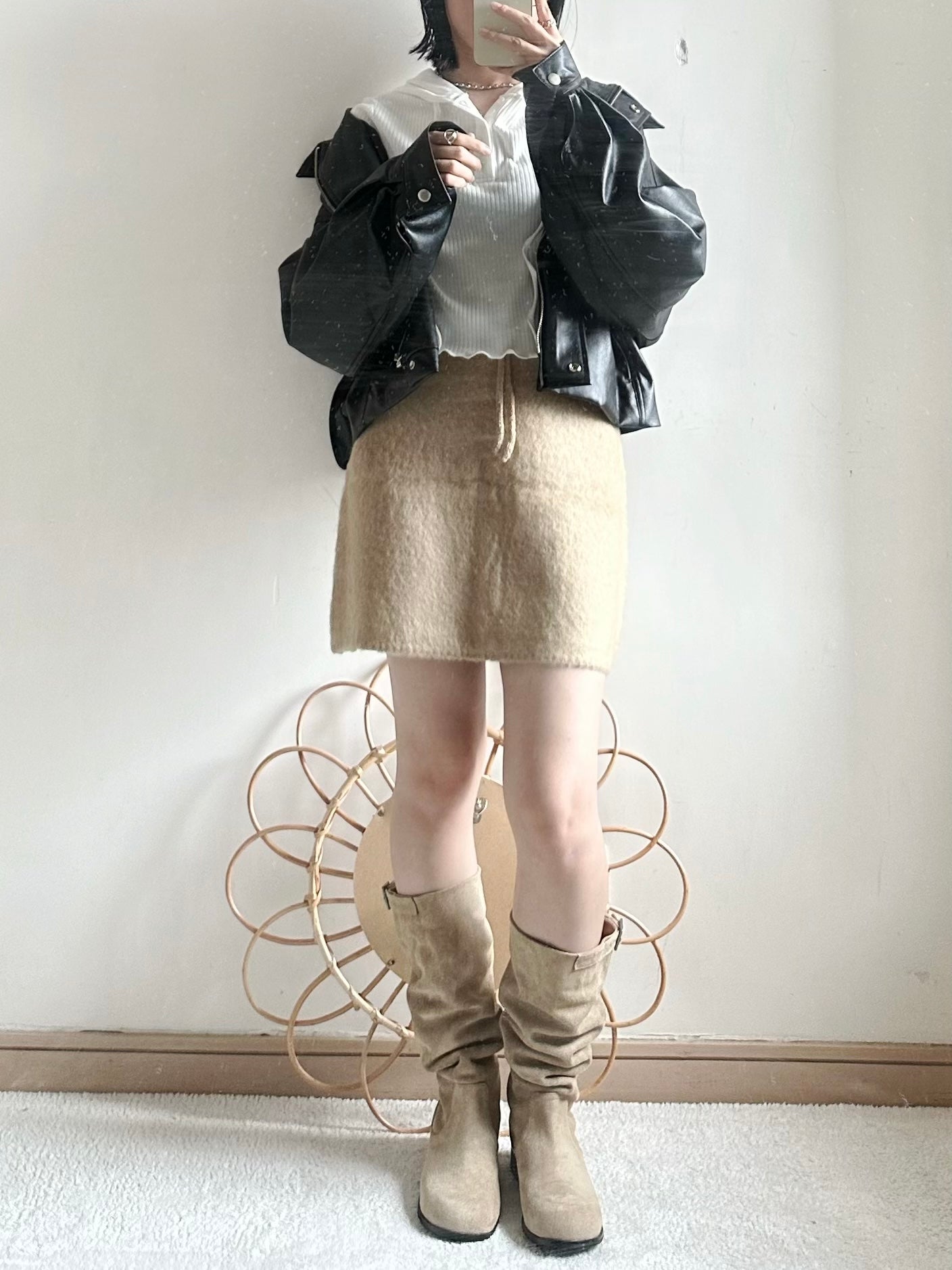 faux leather jacket