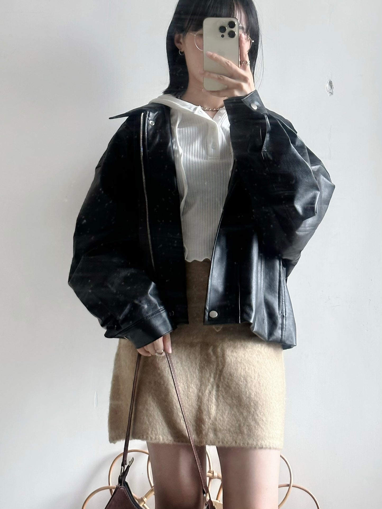 faux leather jacket