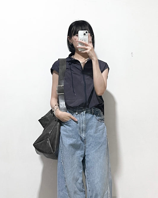 compact ZIP vest (charcoal) *JP