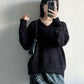 v-neck oversized knit (black)