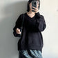 v-neck oversized knit (black)