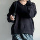 v-neck oversized knit (black)