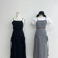 strappy overall dress (light grey)