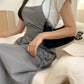 strappy overall dress (light grey)