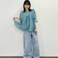 sheer boucle blouse (blue) *JP