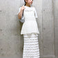 ruffle long tight skirt (white) *JP