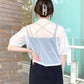 front draw sheer top (white) *JP